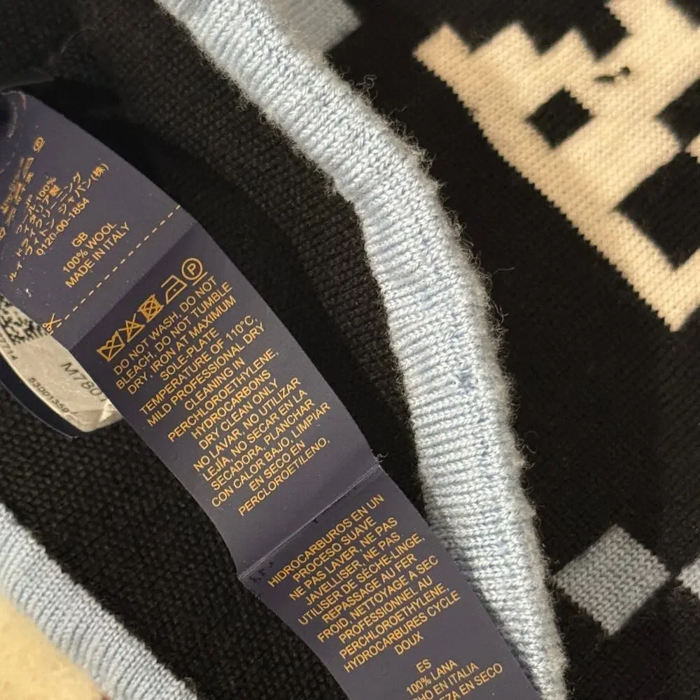 Louis Vuitton Col Tube Monogram Knit Neck Gaiter Snood Wool